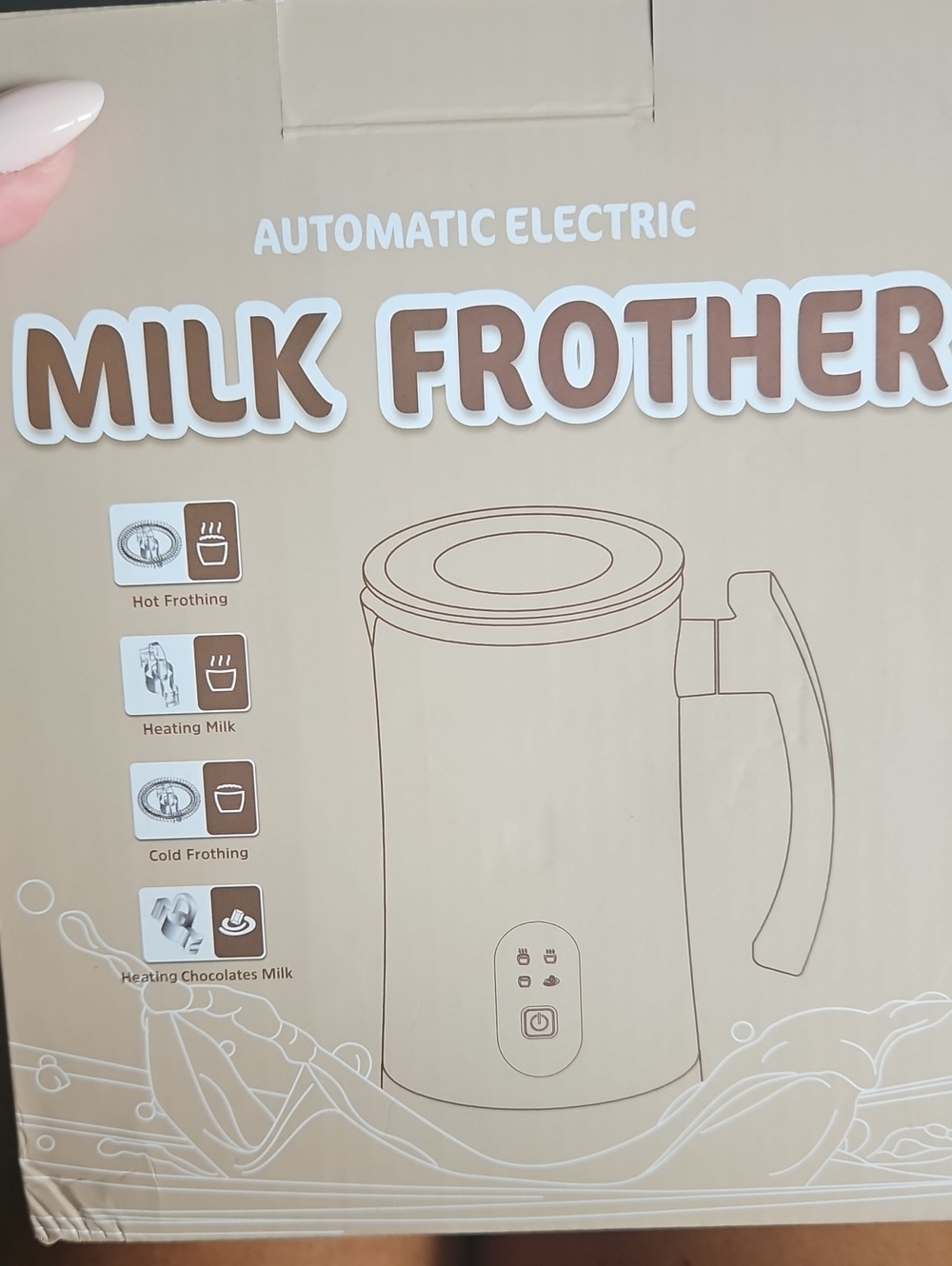 Automatic Electric Milk Frother - Beige